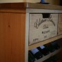 Rustic wine rack close up